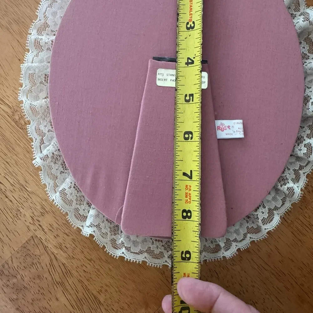 Vintage 90s Satin and Lace Oval Easel Frames Pink Ivory Romantic Cottage Core